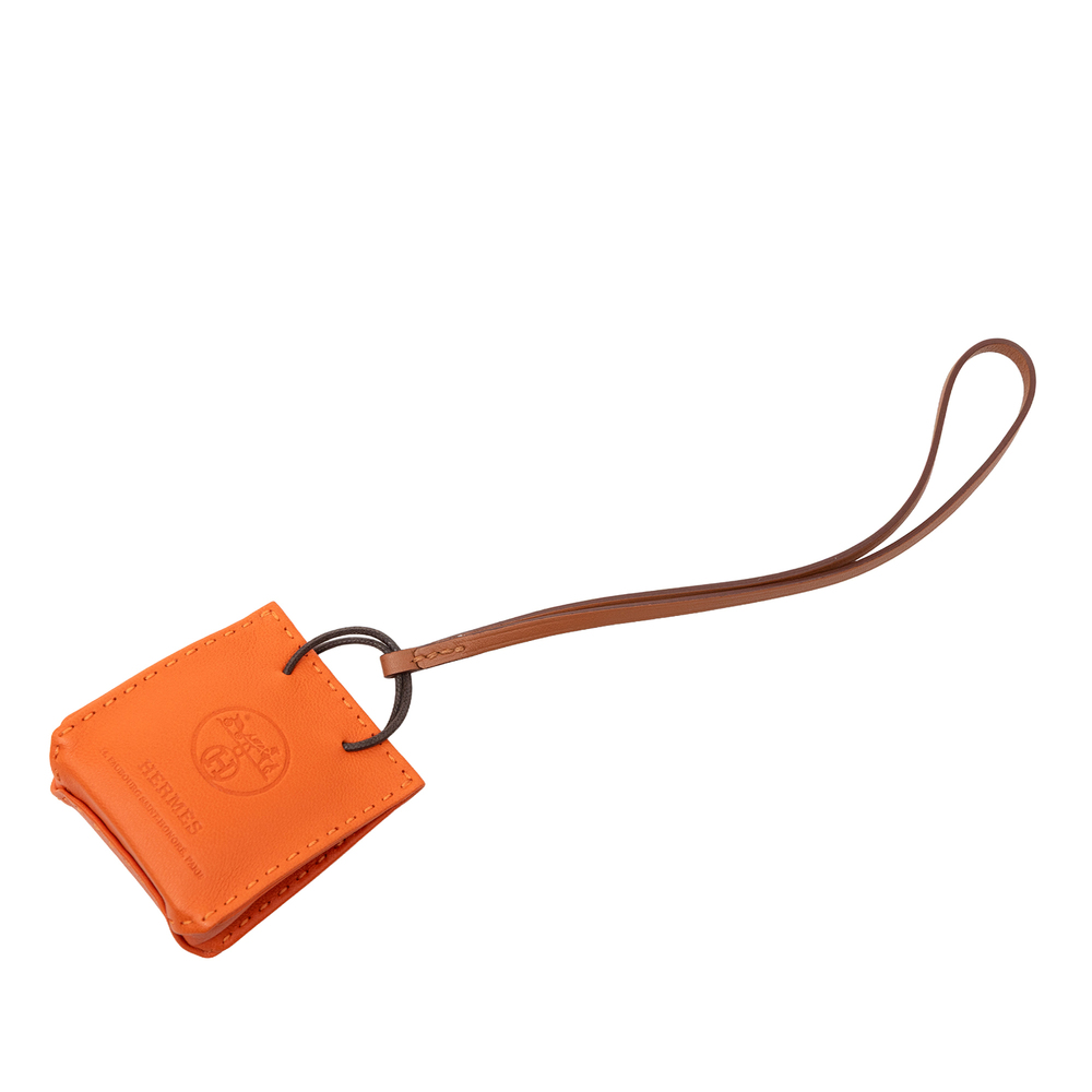 Pre-Loved Hermes Milo Lambskin and Swift Shopping Bag Charm - Picture 2 of 5